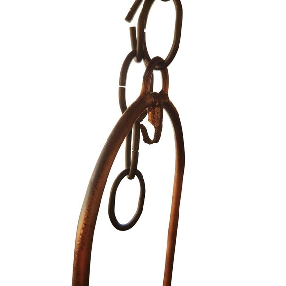 Vintage Copper Electric Hanging Lamp With Chain - Needs Rewiring Or Solar Light - Picture 15 of 15